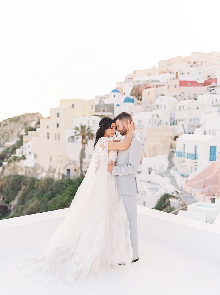 Intimate Island Elopement At Sunset In Santorini Greece